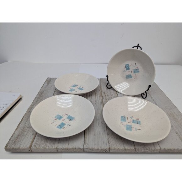 Vintage Set of 4 Vernonware Metlox Heavenly Days 5 1/2" Dessert Bowls MCM - Picture 1 of 10